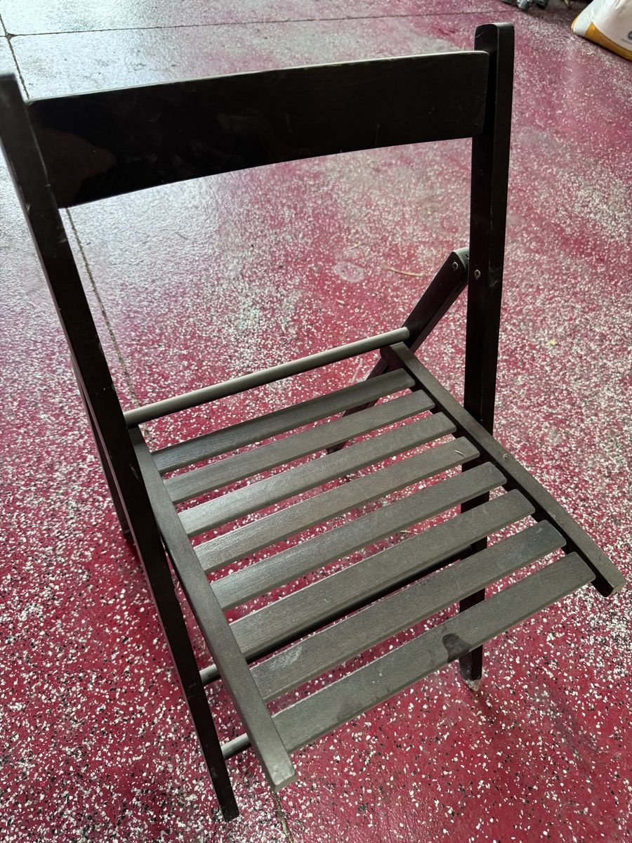 Dark Wood Folding Chair - Portable & Space-Saving Design