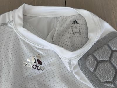 Adidas White Padded Compression Shirt Men's Size L - Form-fitting protection