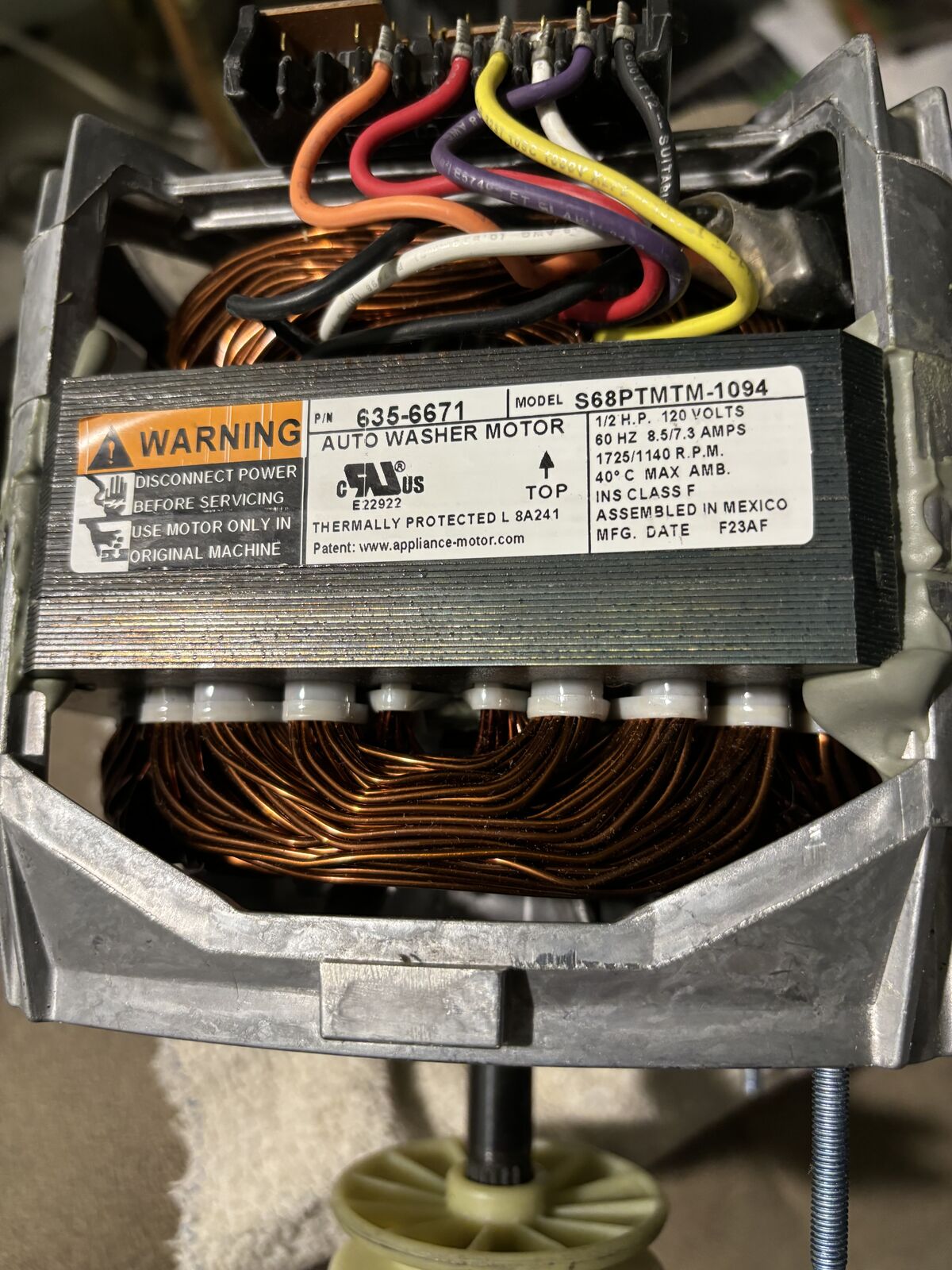 % Whirlpool Washer Drive Motor 635-6671