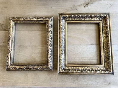 Set of 2 | Ornate | Gold Frames | Gallery Wall | Home Decor | Antique Style | Aged Patina