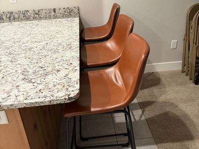York Living Source Inc. Mid-Century Modern Counter Height Bar Stools - Cognac (Set of 2)