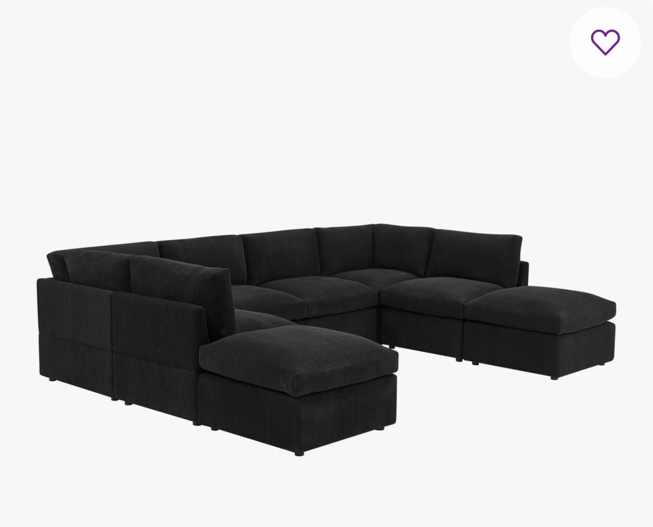 Arvill Corduroy U-Shaped Sectional