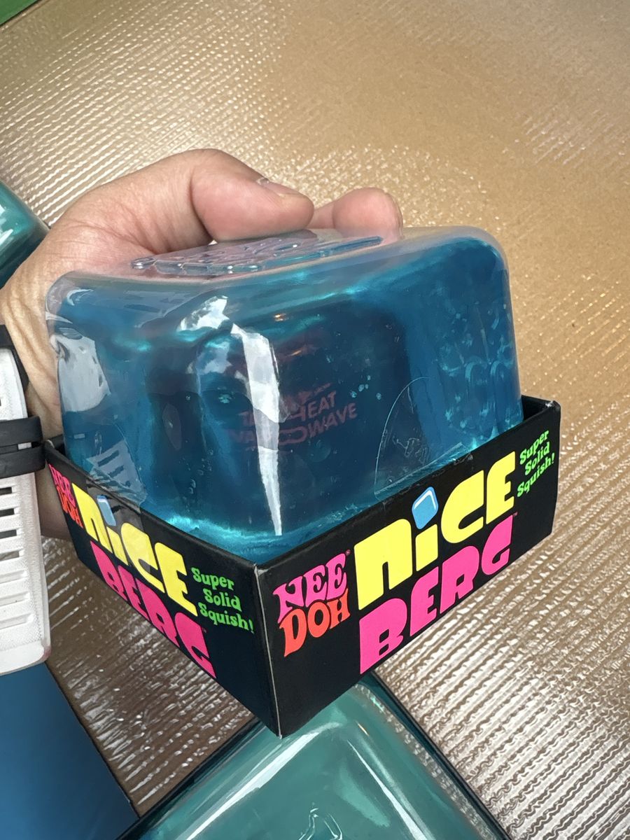 NeeDoh Nice Cube Ice Berg Super Solid Squish Stress Toy Blue