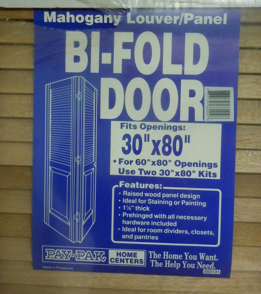 Mahogany Louver/Panel Bi-Fold Door