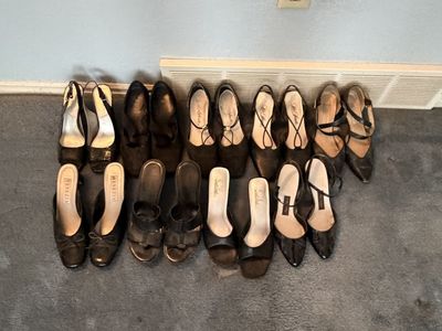 Women’s size 8 black sandals, dress shoes, heels $5 each in Provo