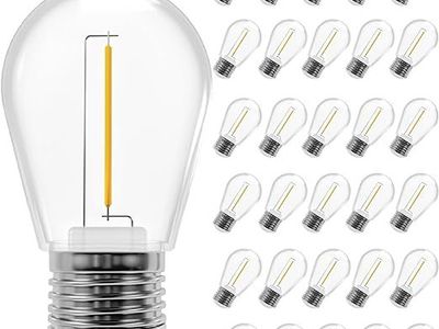 30pcs S14 1W Outdoor String Lights Bulbs LED Shatterproof 2700K Soft White E26