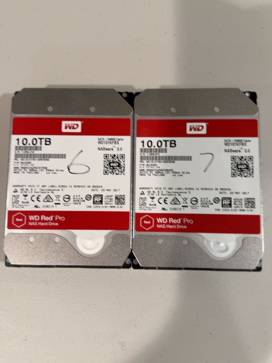 2x WD Red Pro 10TB NAS Hard Drives – Parts/Repair – Power On, Not Detected