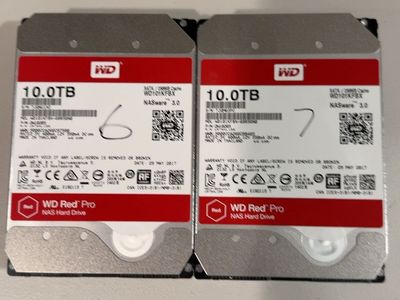 2x WD Red Pro 10TB NAS Hard Drives – Parts/Repair – Power On, Not Detected