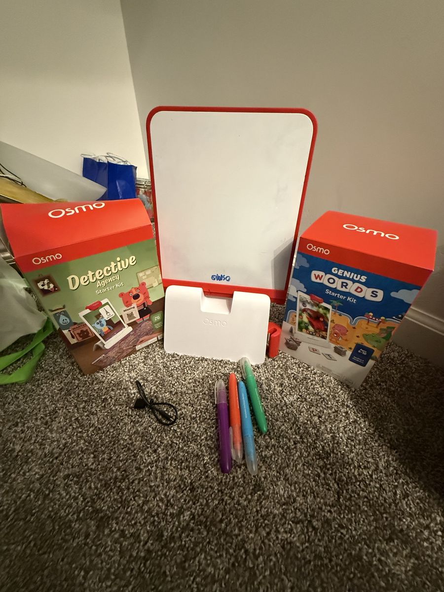 Osmo Genius Words & Detective Agency Starter Kits w/ Base & Whiteboard - Educational Games