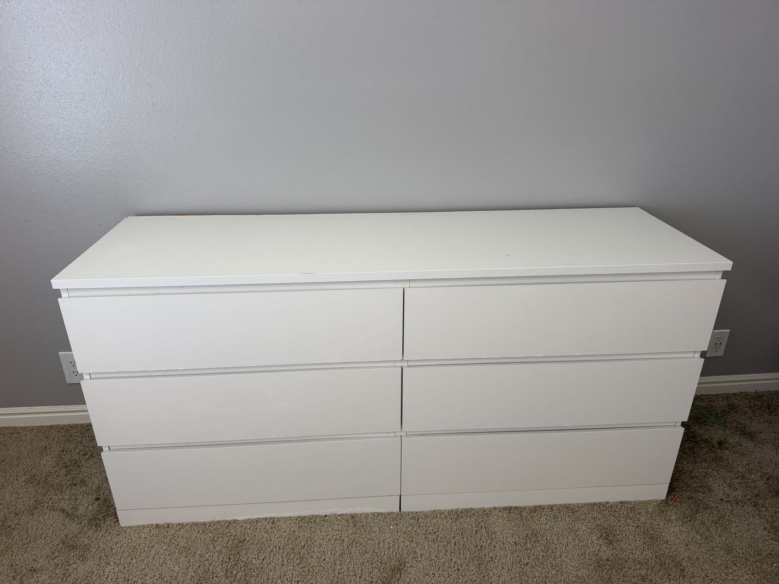 White 6-Drawer Dresser Chest of Drawers Storage