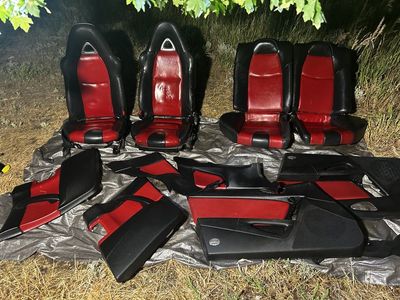 Mazda RX-8 Black & Red Leather Interior Seat Set & Door Panels - Used