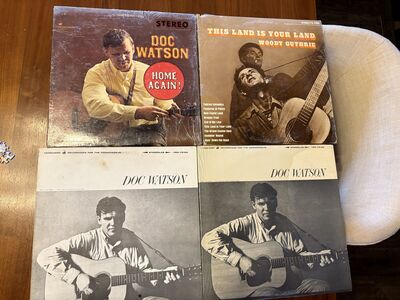 Blues, folk, bluegrass vinyl LP records. Vintage Chet Atkins, electric & acoustic guitar Albumns