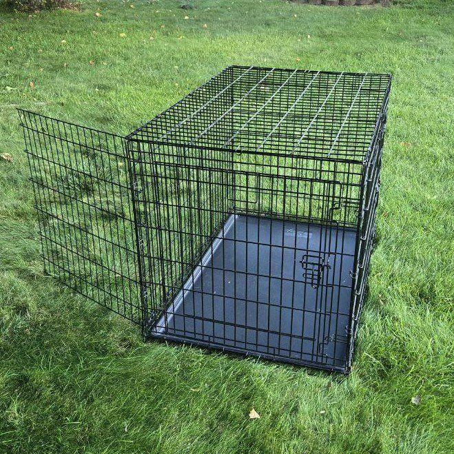 42" XL Every Yay Metal Dog Pet Kennel Cage Crate Folds 2 Doors Puppy Divider