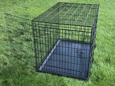 42" XL Every Yay Metal Dog Pet Kennel Cage Crate Folds 2 Doors Puppy Divider