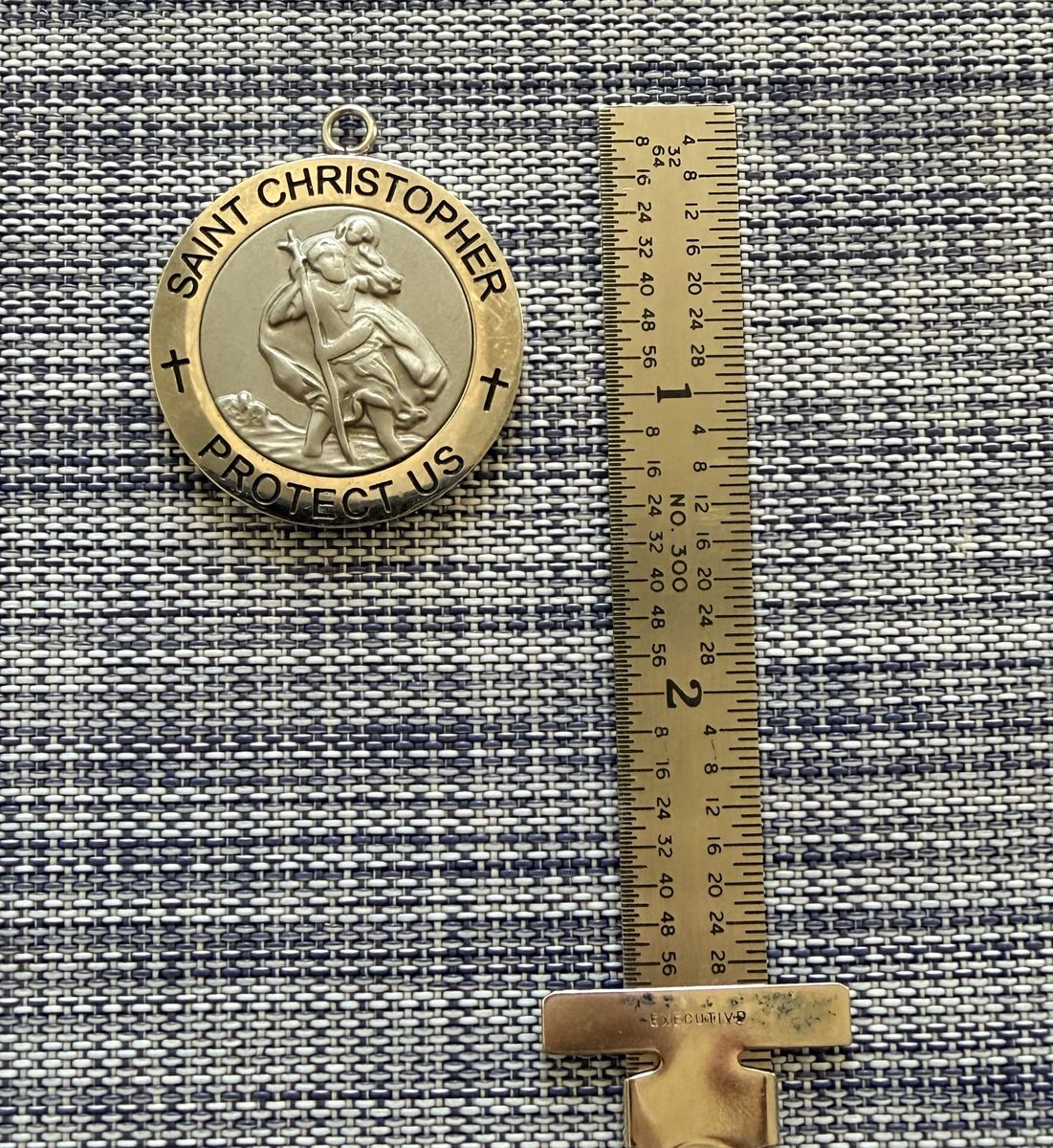 Stainless Steel Saint Christopher Protect Us Medal Pendant