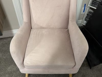 Upholstered Armchair Light Pink Accent Chair - UsedGood, Minor Wearchair