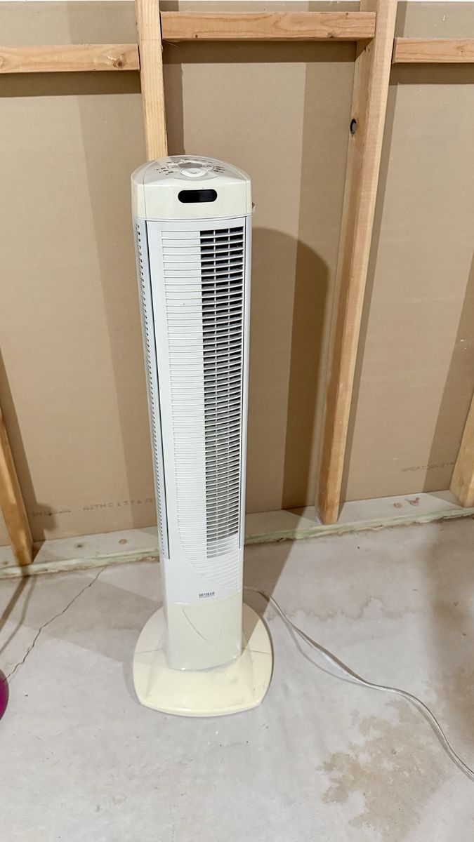 Seville Classics Tower Fan - White Oscillating Floor Fan with Digital Control Panel