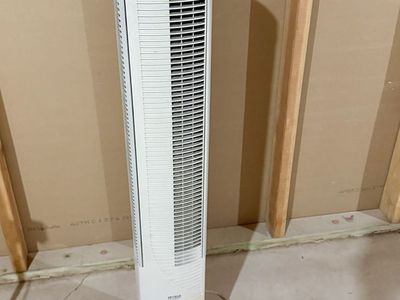 Seville Classics Tower Fan - White Oscillating Floor Fan with Digital Control Panel