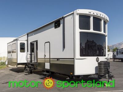 2025 Keystone Hampton 375DBL Rear Living Room Kitchen Island Loft Center Bath