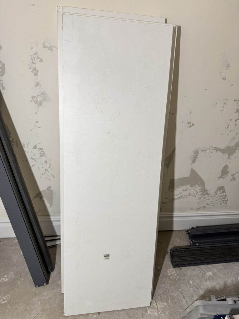 7 White Melamine Wood Shelves - 15.75 x 48 x 3/4