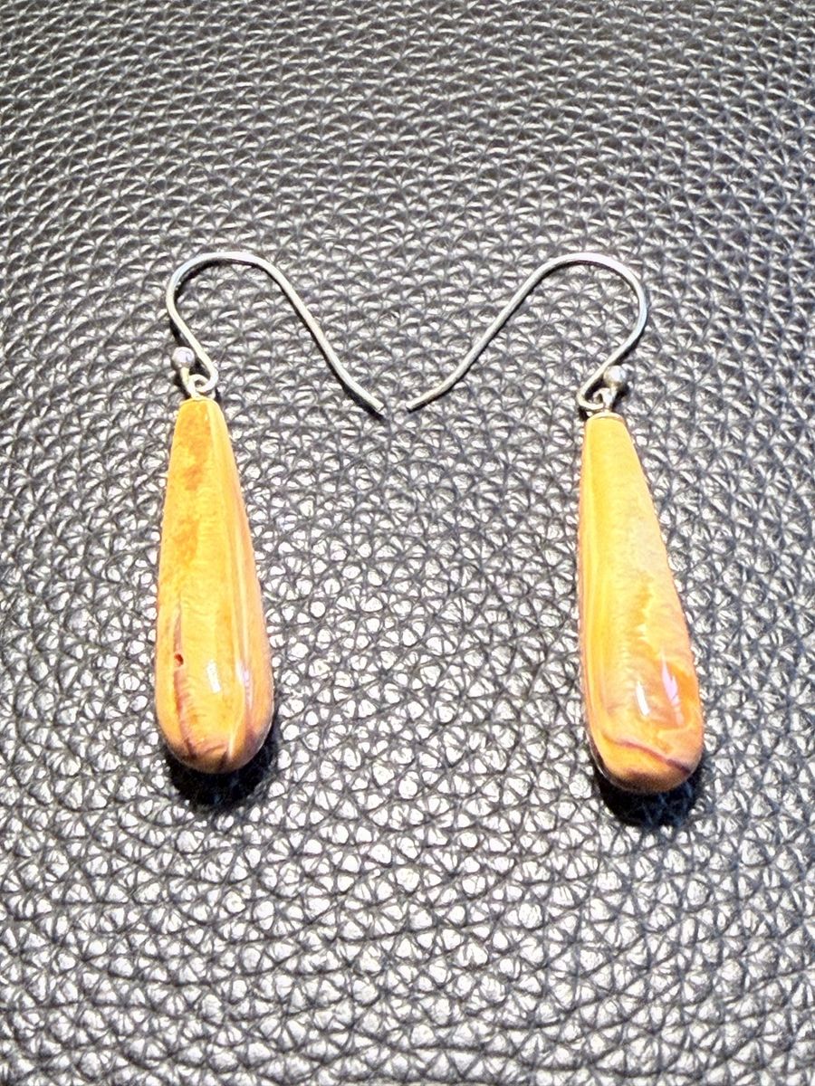 925 spiny oyster shell dangle earrings with sterling silver hooks