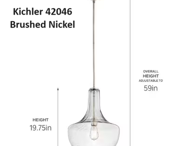 Kichler Everly 19.75 inch Bell Pendant Light Seeded Glass - New "open box"