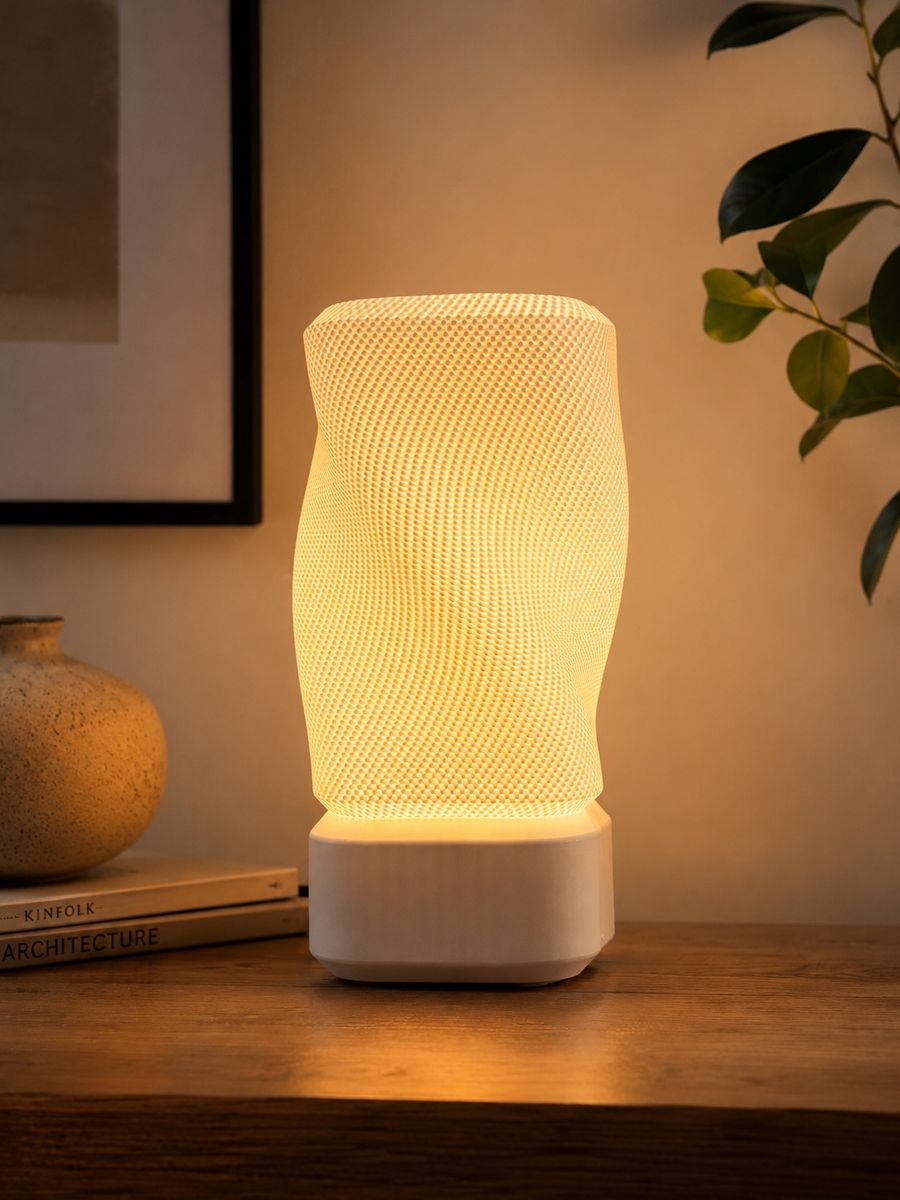 Unique Wavy White Table Lamp - Modern Home Decor Lighting
