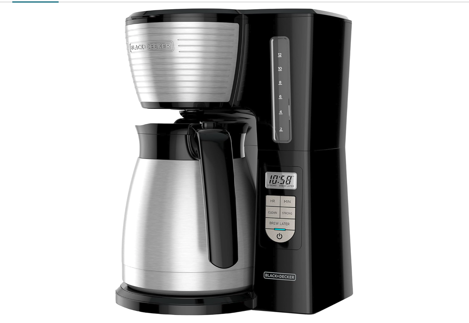 New in BoxBLACK+DECKER 12-Cup Thermal Programmable Coffee maker, Brew Strength Selector,