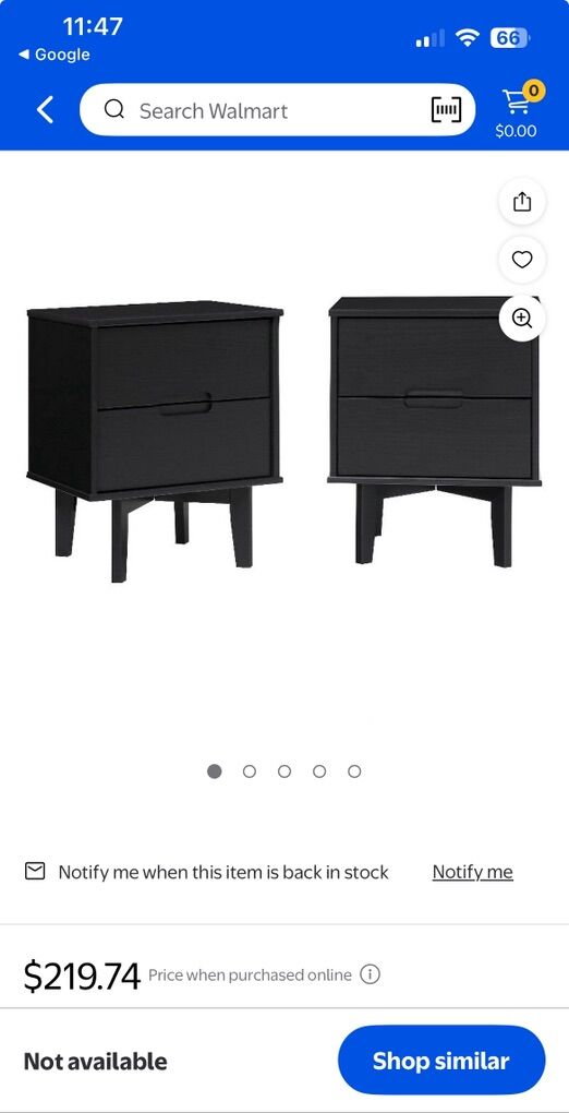 1 Solid Wood, Black Nightstand