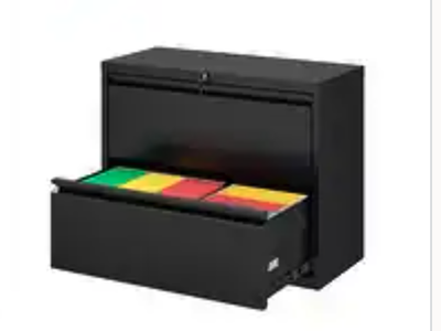 New in Box 2 Drawer Black 28" Lateral File Cabinet, Lockable Office Filling Cabinet