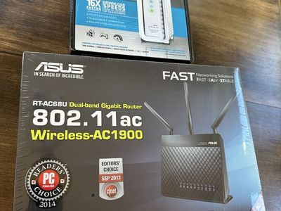 Router & Modem = ASUS RT-AC68U Router + ARRIS SURFboard SB6183 Modem – New, Sealed (Sell Together)