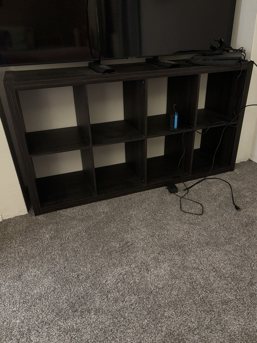 Dark Brown 8-Cube Storage Shelf Unit - Versatile Organizer for Home or Office