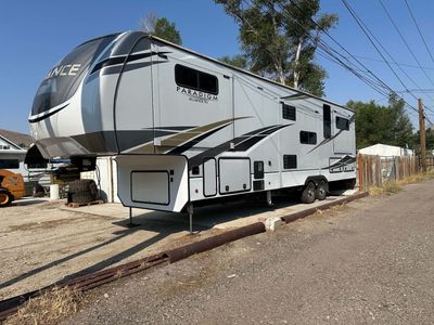 2021 Alliance RV Paradigm 365RD Fifth Wheel Trailer with two solar panels