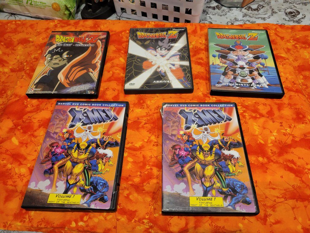 DVDs Dragon Ball Z & X-Men 5 total