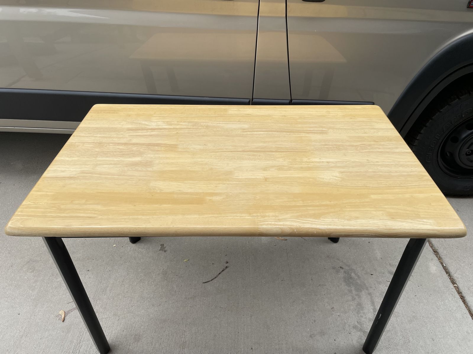 Wooden Table with Black Legs