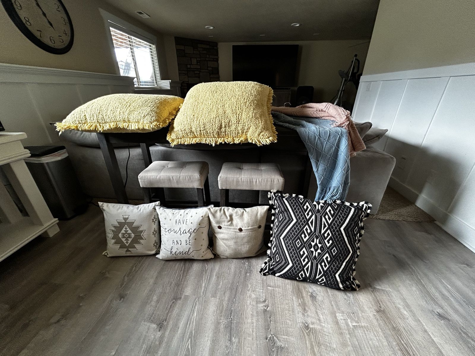 Assorted Decorative Throw Pillows - Set of 5, throw blankets