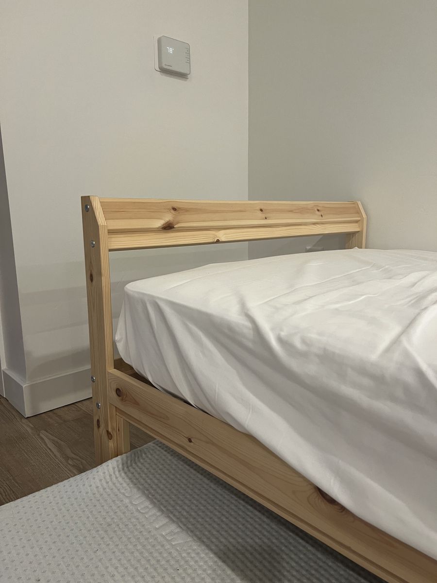 IKEA Tarva Full/Double Bed Frame with Mattress - Clean, Light Wood Finish