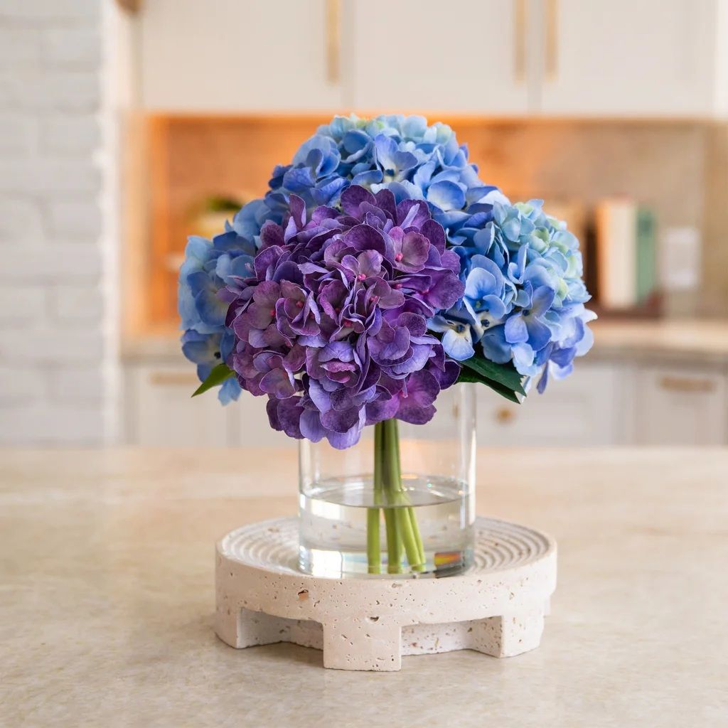 Faux 12in Hydrangea Arrangement, Blue #101673
