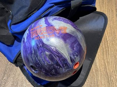 bowling ball, shoes and bag