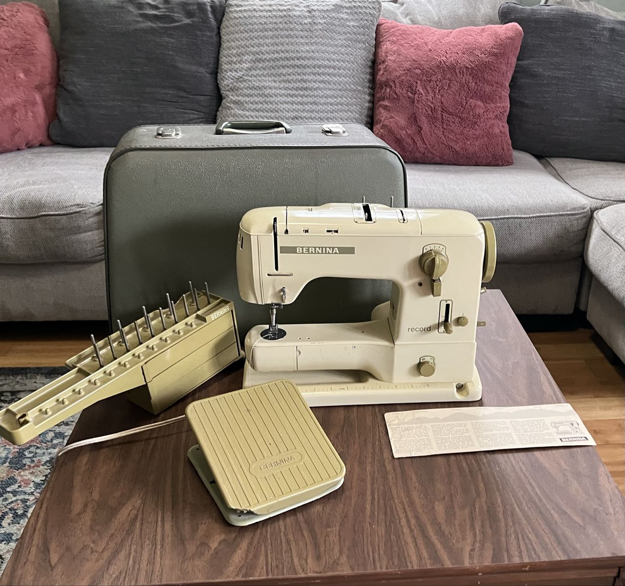 Vintage Green Bernina Record 730 Sewing Machine
