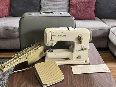 Vintage Green Bernina Record 730 Sewing Machine