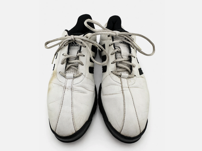 Adidas Tour360 Golf Shoes Mens US 10 White Black Softspikes Leather Waterproof