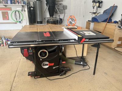 Custom Table Saw Outfeed Table with Storage