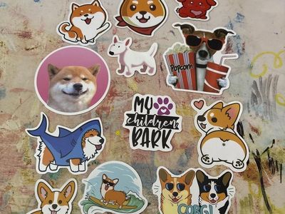 Cute Dog Sticker Pack - Corgi, Shiba Inu & Bull Terrier Decal Set for Laptops, Water Bottles