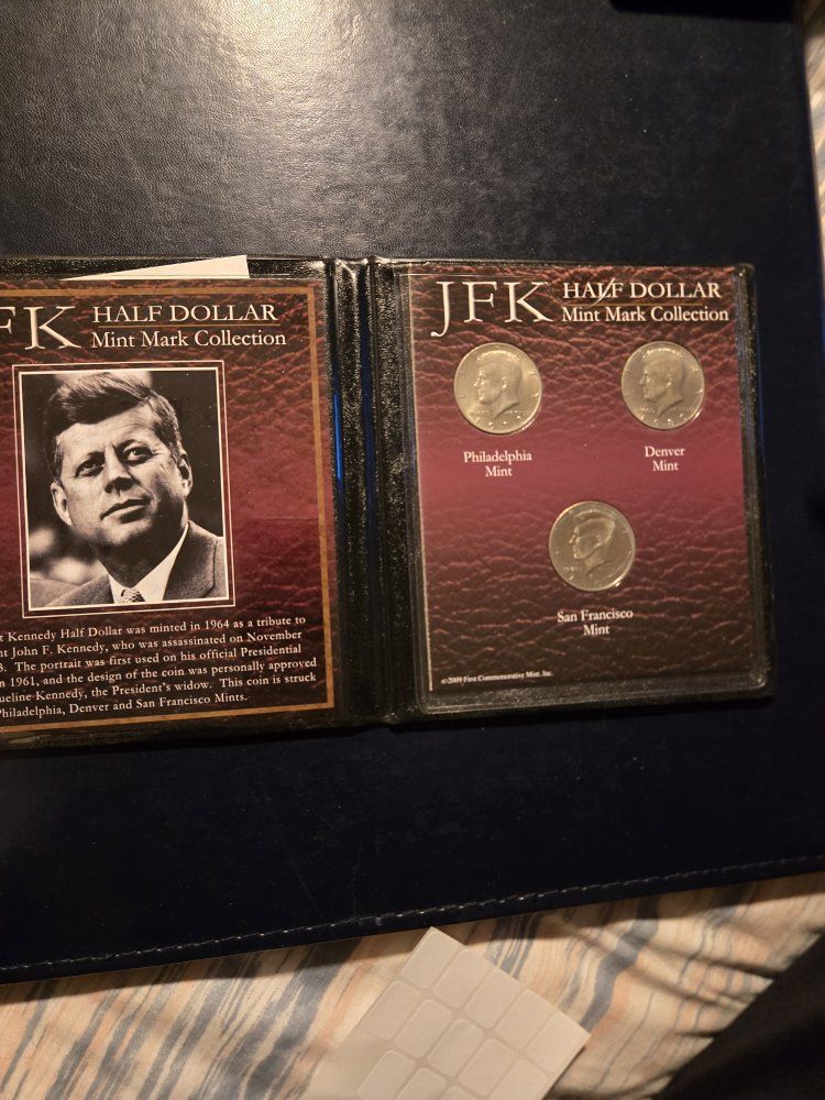 JFK Half Dollar Mint Mark Collection - Philadelphia, Denver, San Francisco Mints (2009)