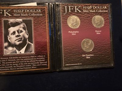 JFK Half Dollar Mint Mark Collection - Philadelphia, Denver, San Francisco Mints (2009)