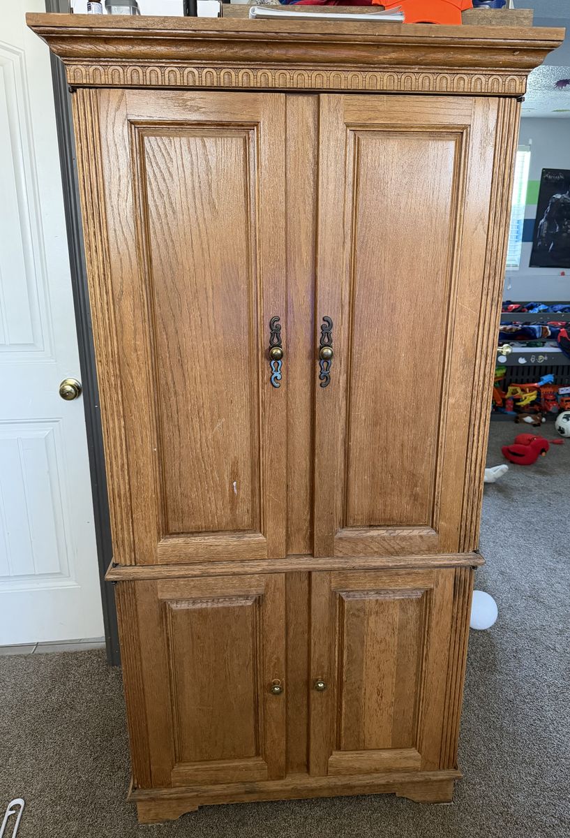 Gun cabinet made from armoire