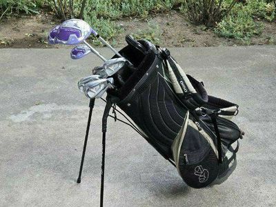 Women's Precise Golf RIGHT Handed 8 Purple Clubs Driver Ogio Carrying Bag