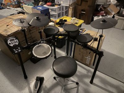 Roland V-Drums Electronic Drum Set with Mesh Snare Pad and Throne