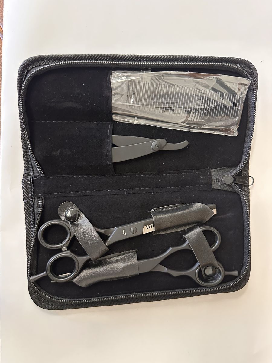 K2 Eagle 6.5" Black Hair Cutting Shears Set with Case
